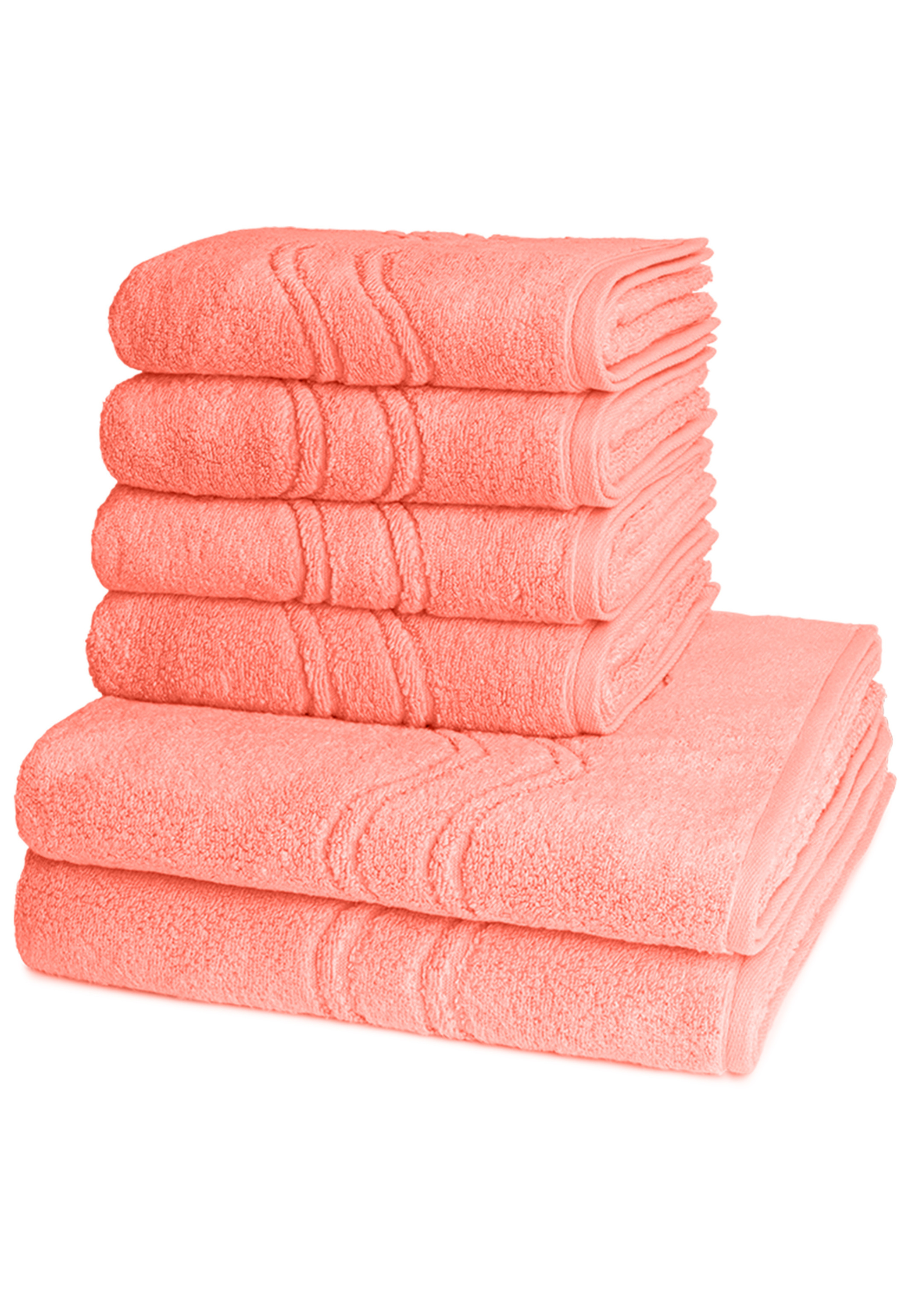 цена Полотенце для ванной Ross 4 X 2 X Duschtuch im Set Cashmere feeling, цвет Peach Pink