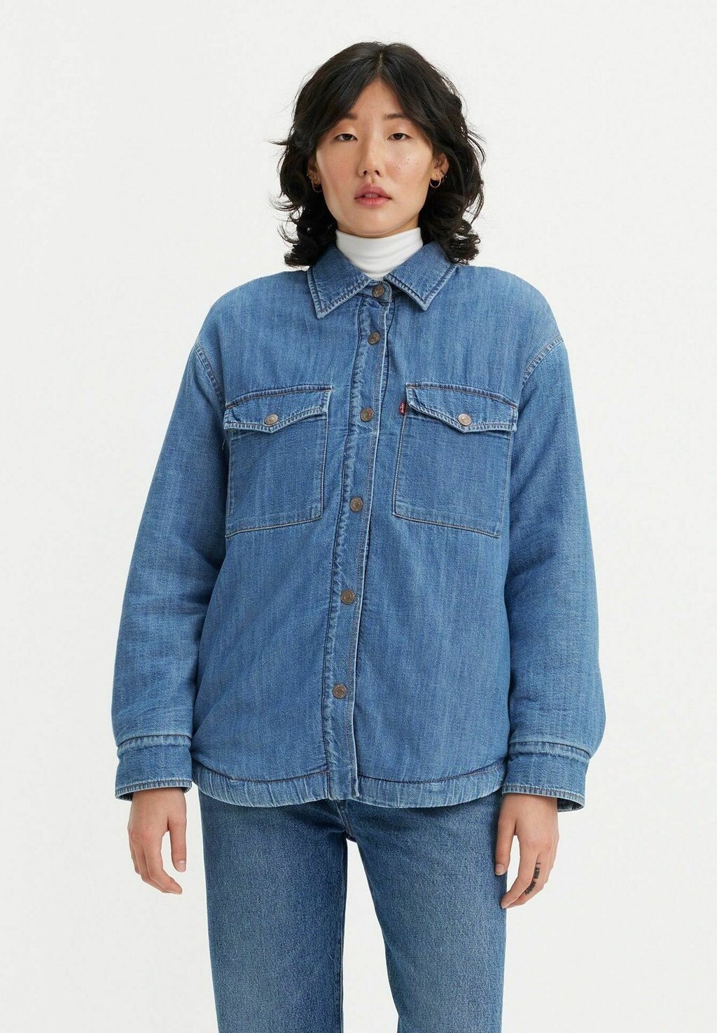 

Короткое пальто LOLA ETTA PLAID ALMOND BUFF Levi's®, синий деним