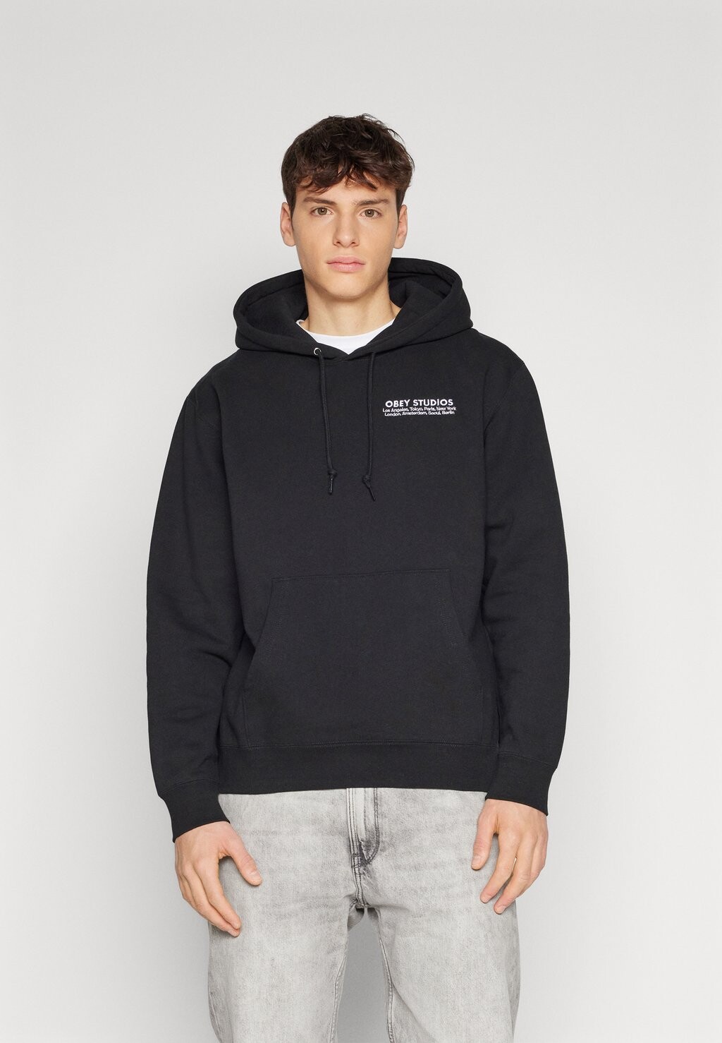 Толстовка STUDIOS HOOD UNISEX Obey Clothing, цвет black толстовка icon embroidred hood unisex obey clothing приключенческий зеленый