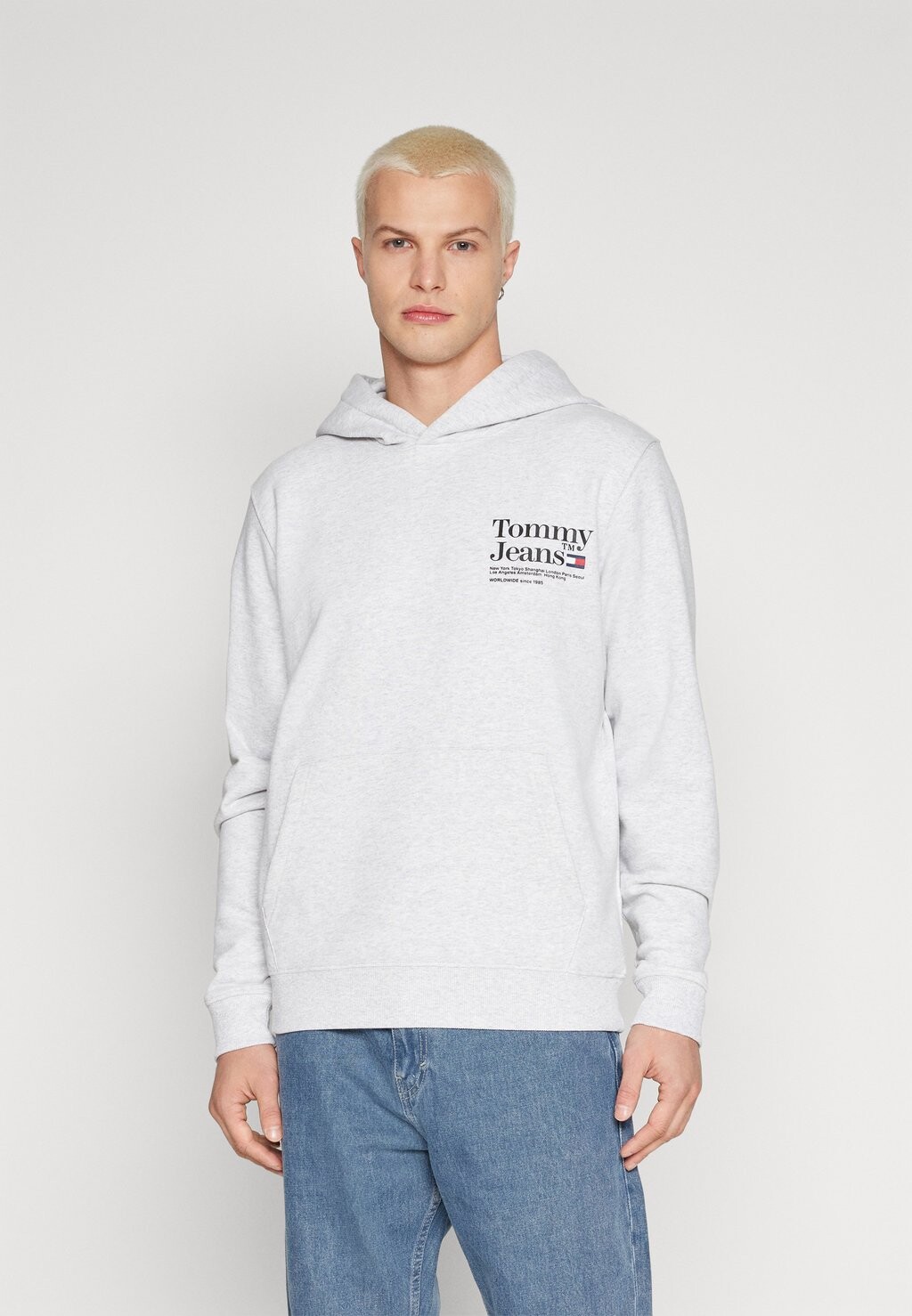 

Толстовка с капюшоном Tommy Jeans, серый меланж