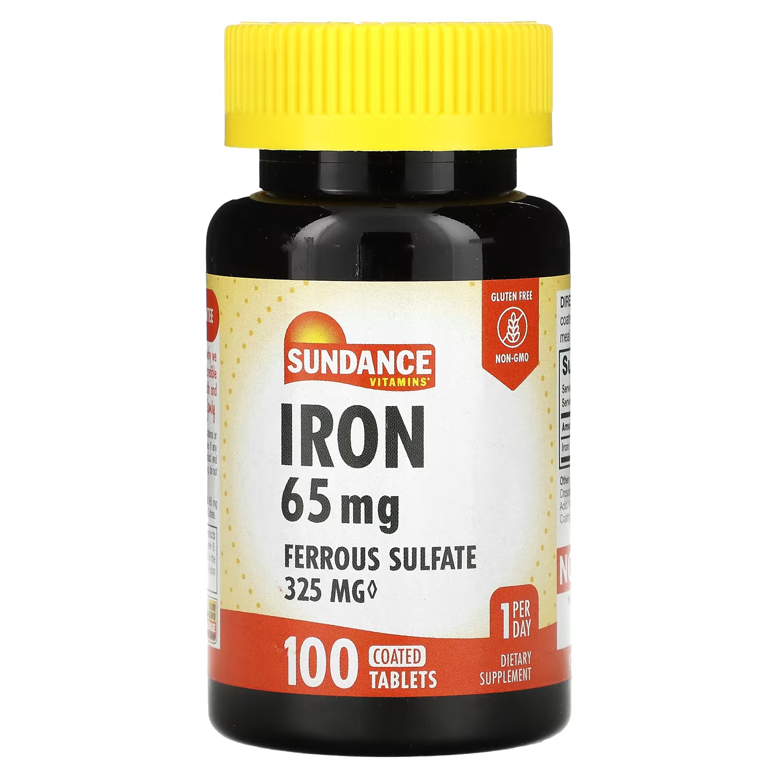Железо Sundance Vitamins 65 мг, 100 таблеток железо без сахара 65 мг 100 зеленых таблеток