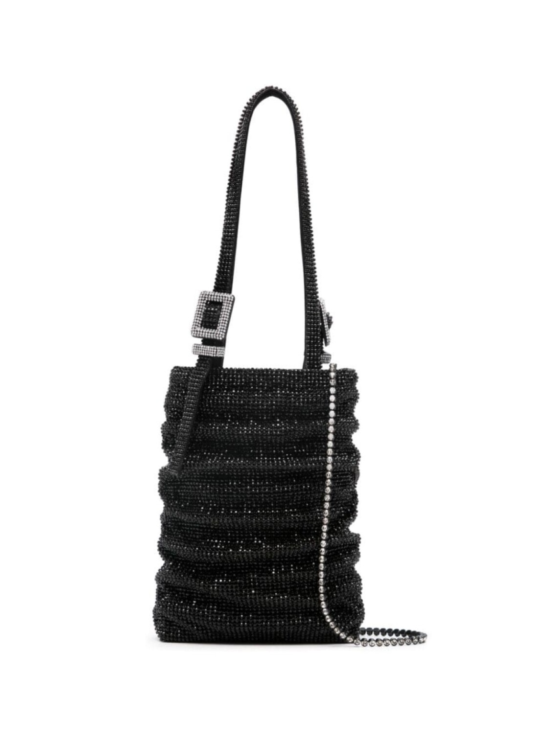 

Benedetta Bruzziches rhinstone-embellished ruched mini bag, черный