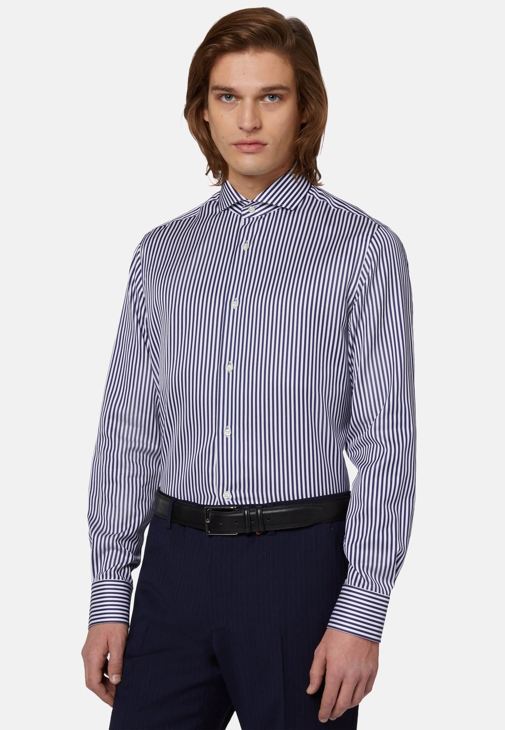 Классическая рубашка Striped Boggi Milano, цвет navy blue