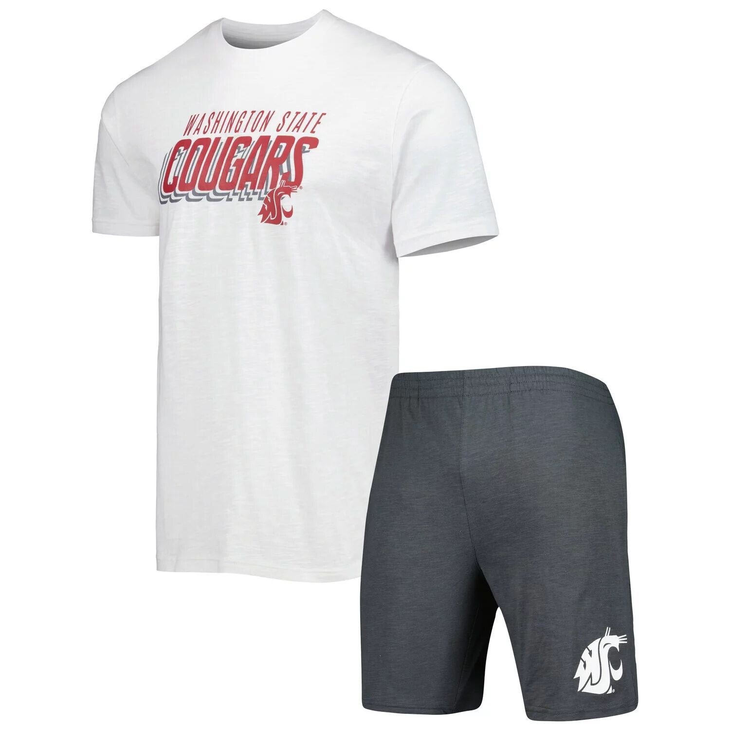 

Мужской комплект футболки и шорт для мужчин Concepts Sport Charcoal/White Washington State Cougars Downfield