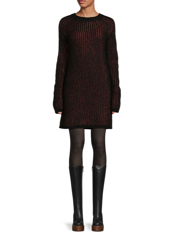 цена Платье-свитер цвета металлик Baby Alpaca Sonia Rykiel, цвет Black Brown