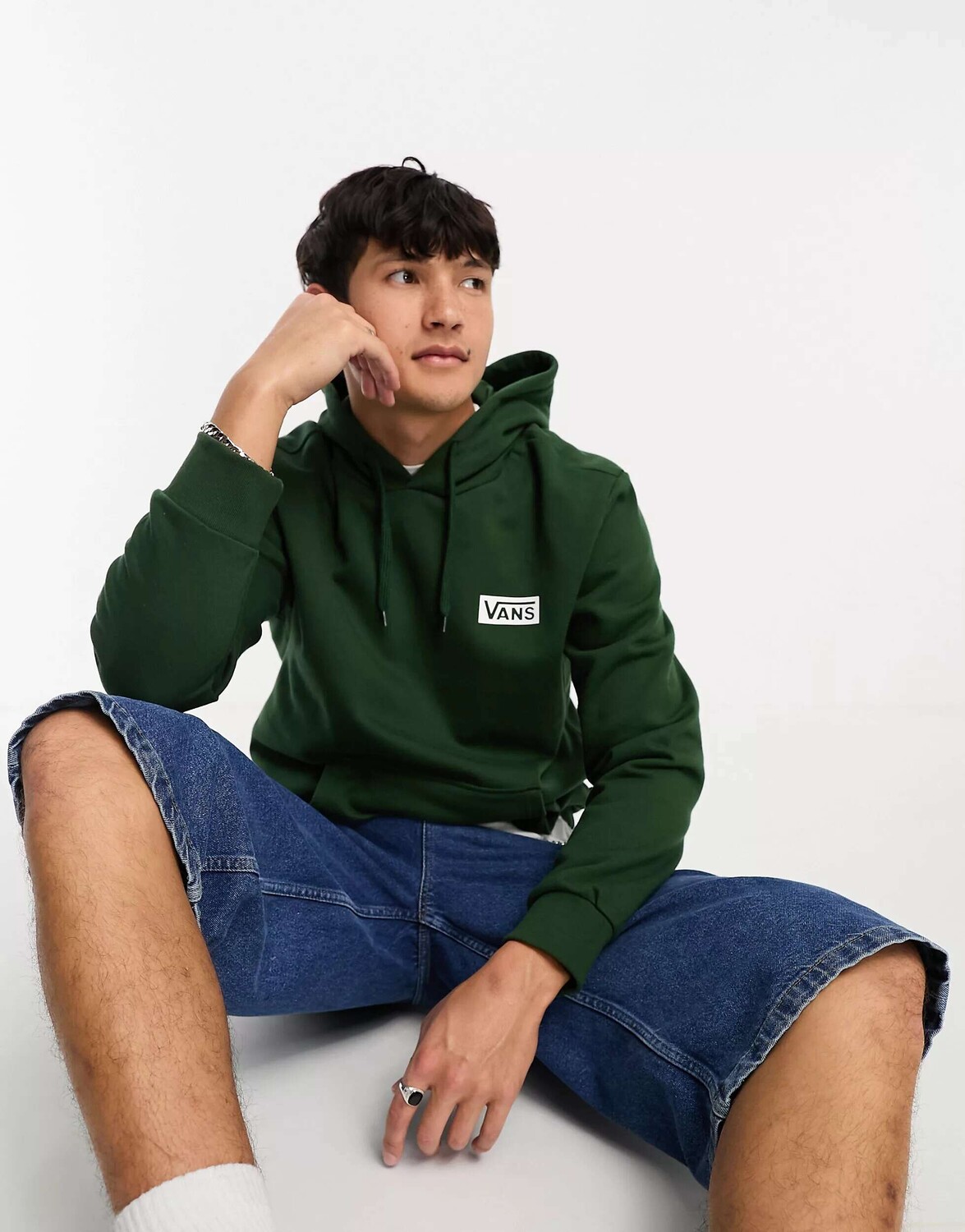 

Зеленая толстовка свободного кроя с логотипом Vans, Зеленый
