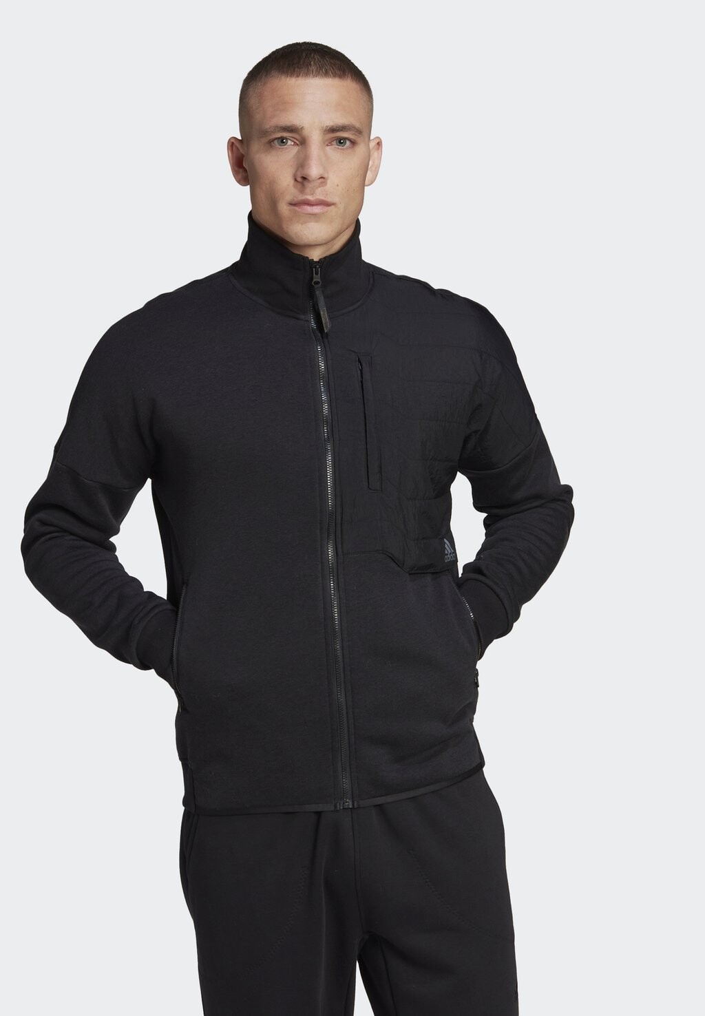 

Толстовка на молнии Adidas Vetoketjullinen College, черный/карбон