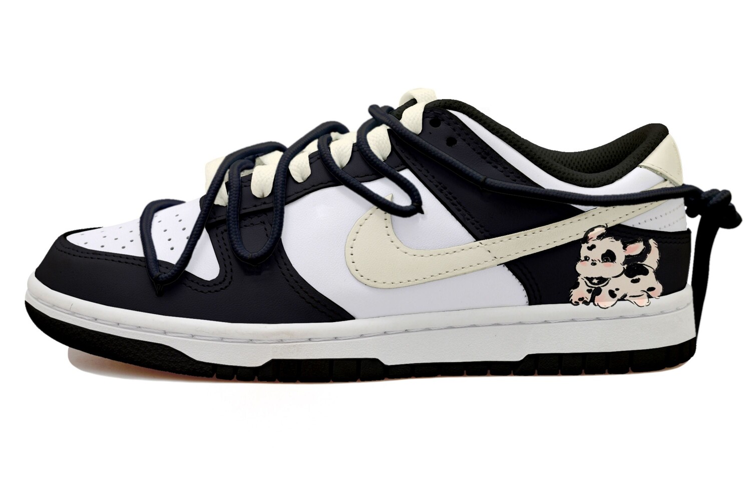 

Кроссовки Nike Dunk Skateboarding Shoes Women's Low-top Black/white/yellow, черный