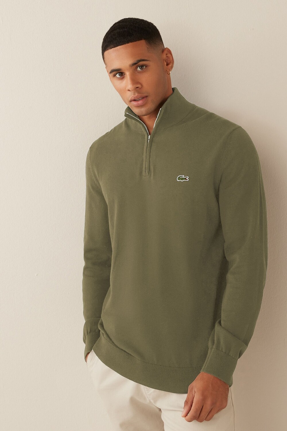 

Джемпер темно синего цвета с застежкой молнией 1/4 Lacoste, зеленый