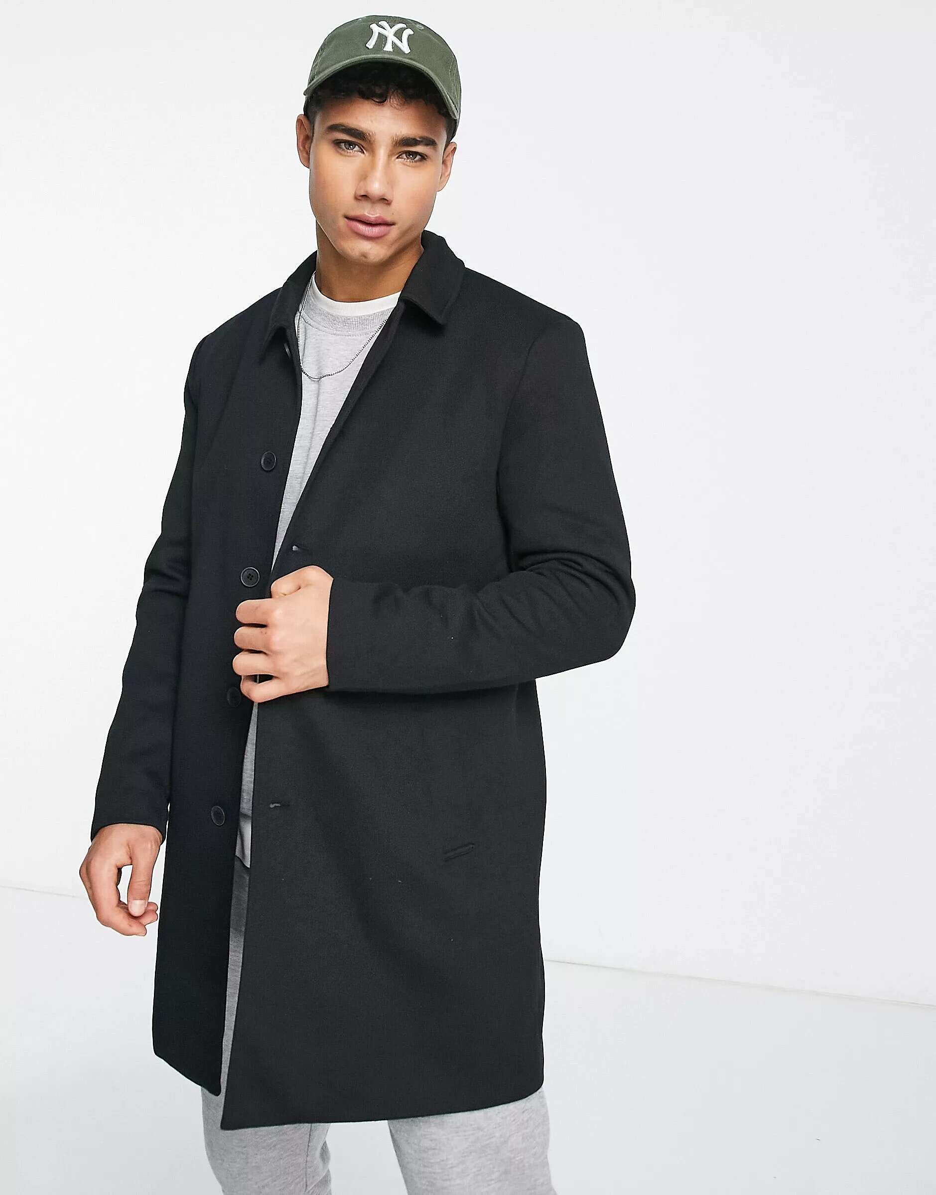 Черное элегантное трикотажное пальто Only & Sons