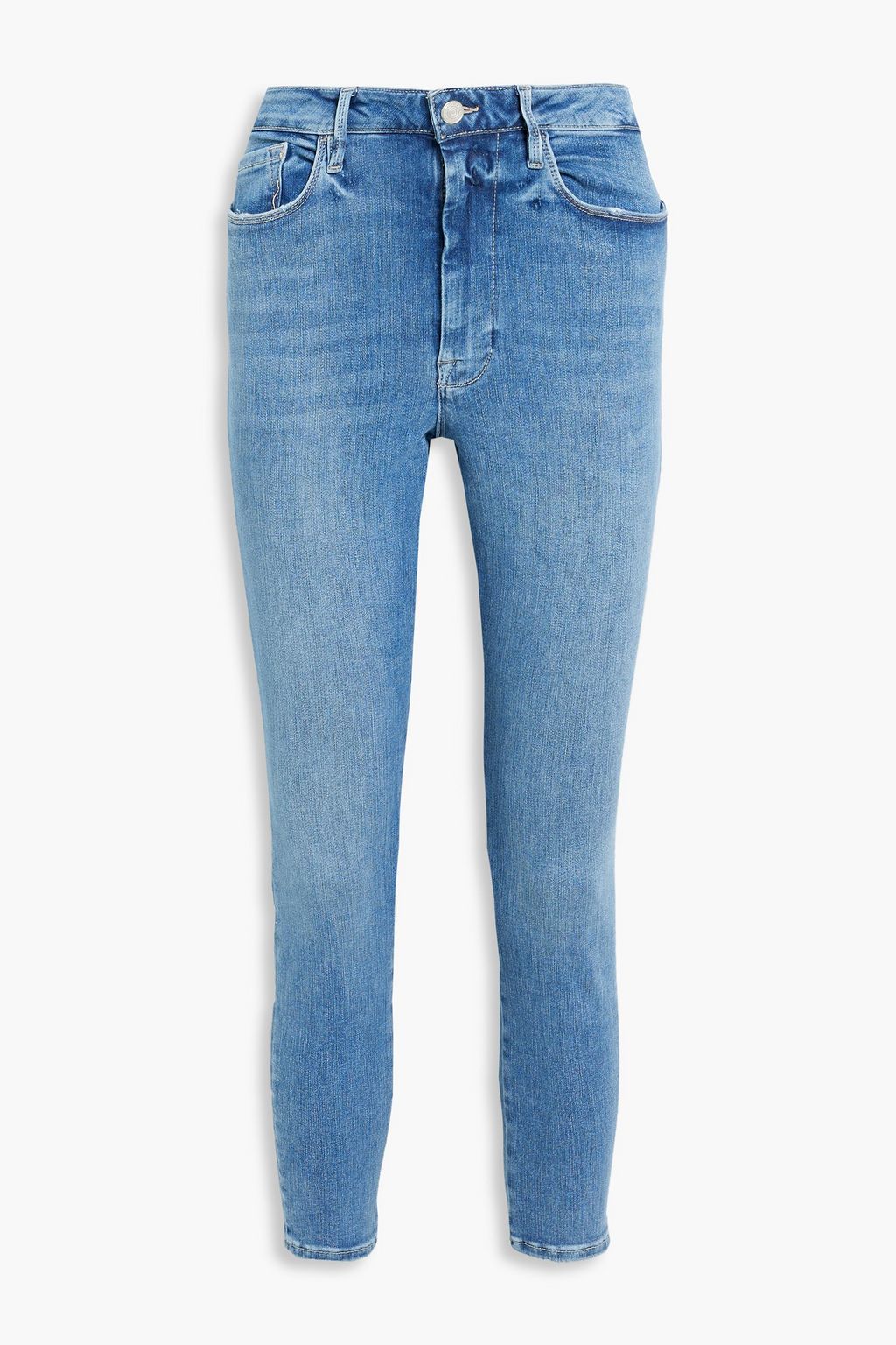 Укороченные джинсы скинни Le One с высокой посадкой FRAME, синий джинсы укороченные широкие frame le palazzo с высокой посадкой kerry