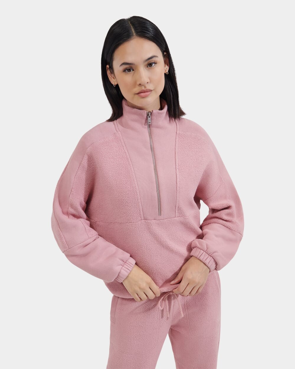 

Толстовка Elana Mixed Half Zip UGG, розовый