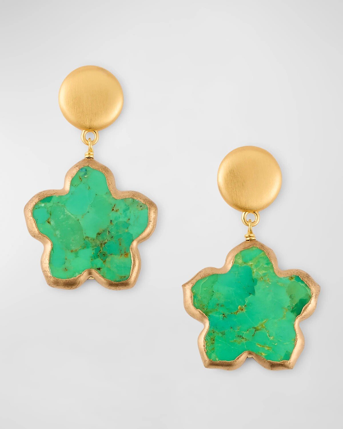 

Серьги с зелеными бирюзовыми цветами NEST Jewelry, цвет Green Turquoise