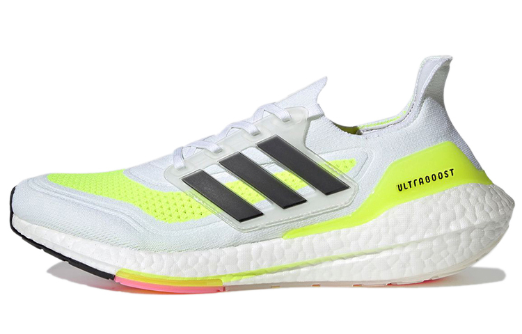 Adidas Ultra Boost 21 Белый Солнечно-Желтый