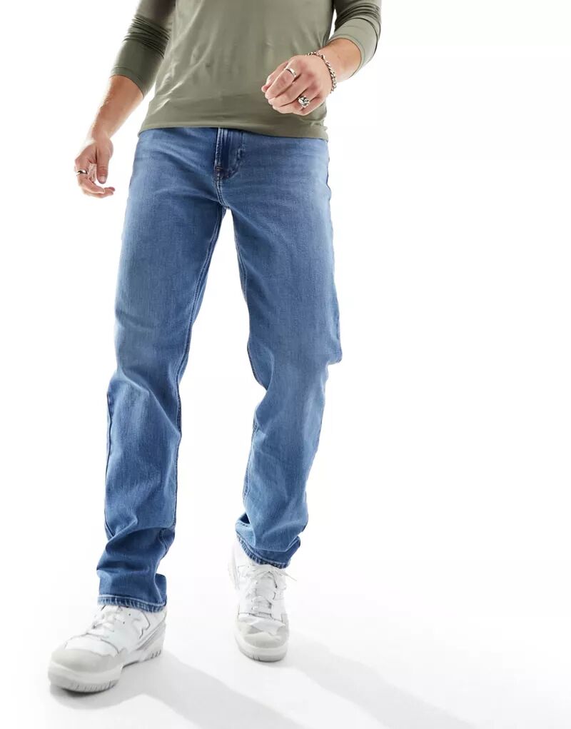Голубые повседневные джинсы прямого кроя Lee