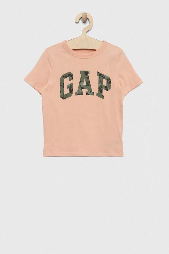 

Детская хлопковая футболка GAP, оранжевый