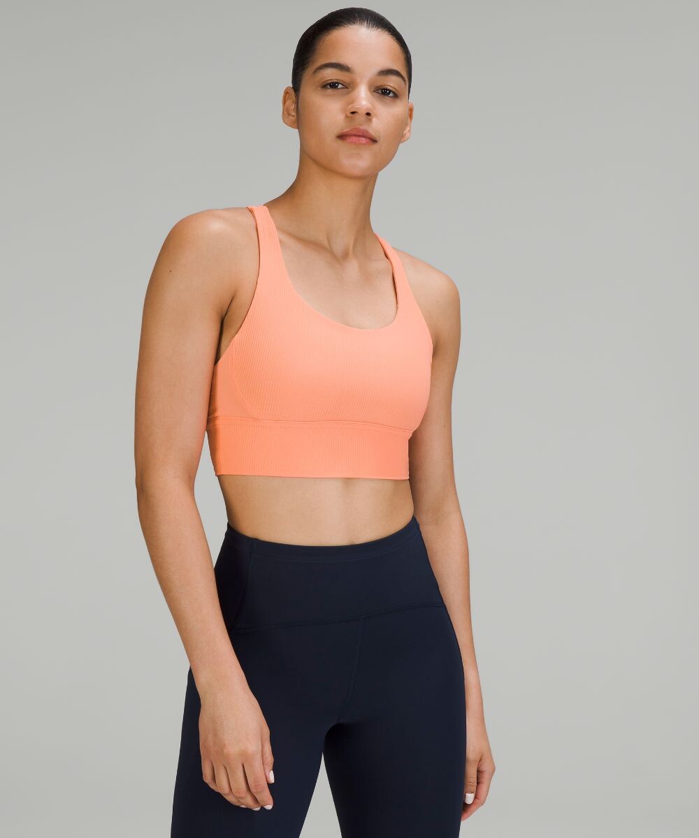 

Удлиненный бюстгальтер в рубчик Energy Luxtreme Lululemon, коралловый