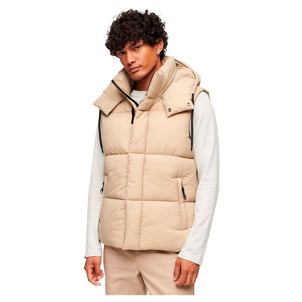 

Пуховик Superdry Gilet, бежевый
