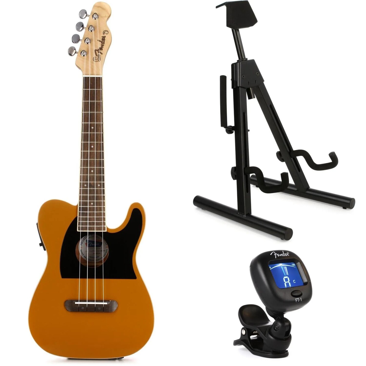 

Новый комплект Fender Fullerton Tele Uke Essentials — «Ириска блондинка»