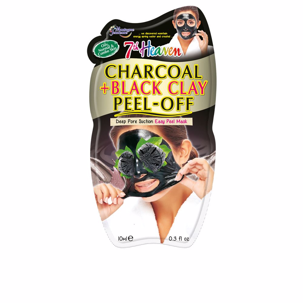 Маска для лица Peel-off charcoal + black clay mask 7th heaven, 10 мл