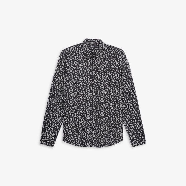 

Тканая рубашка прямого кроя с цветочным принтом The Kooples, черный