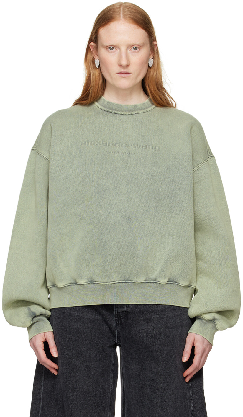 

Зеленый свитшот с тиснением Alexander Wang