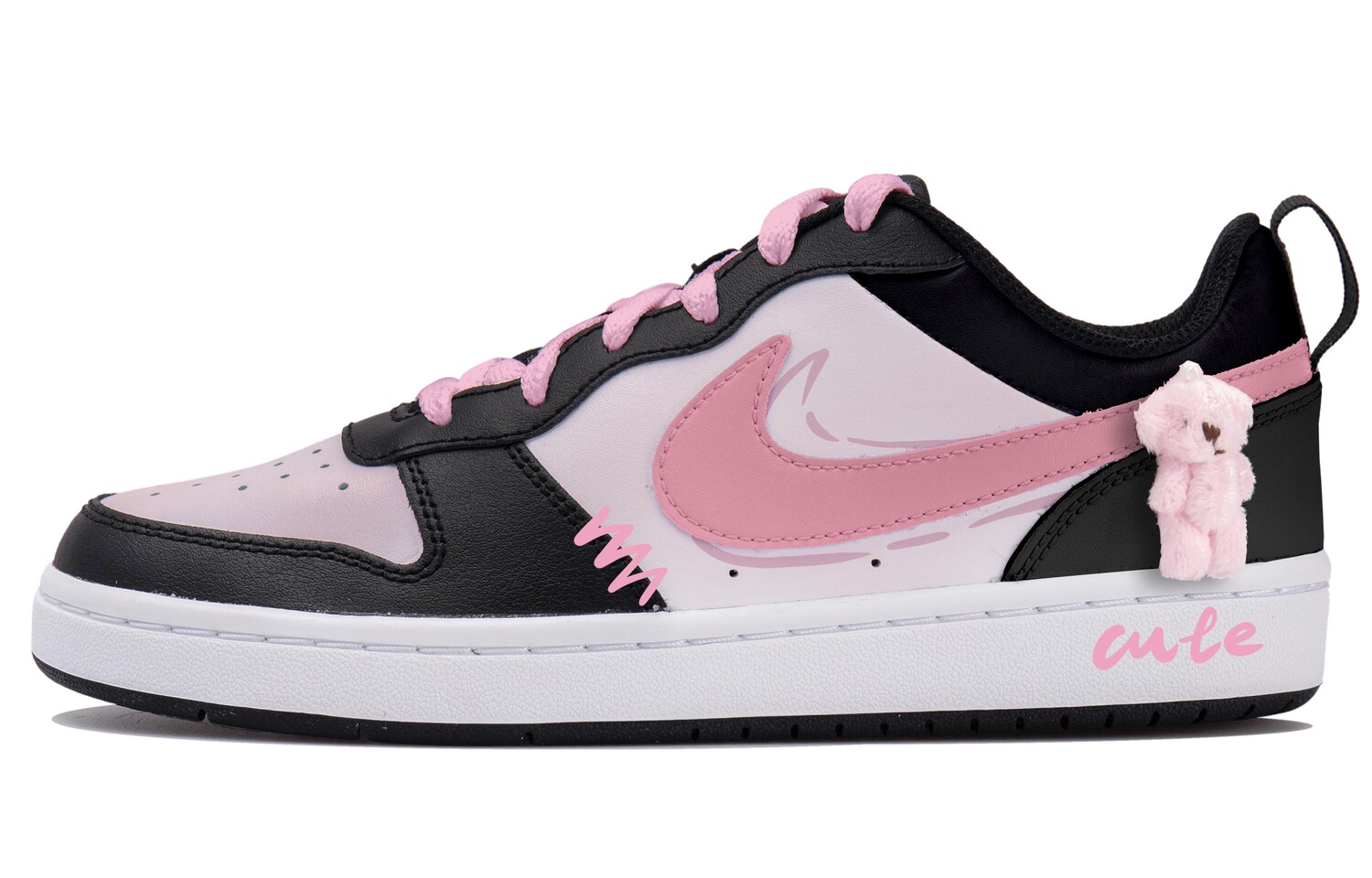 

Кроссовки Nike Court Borough 2 Skateboarding Shoes Women's Low-top Black/pink, черный/розовый