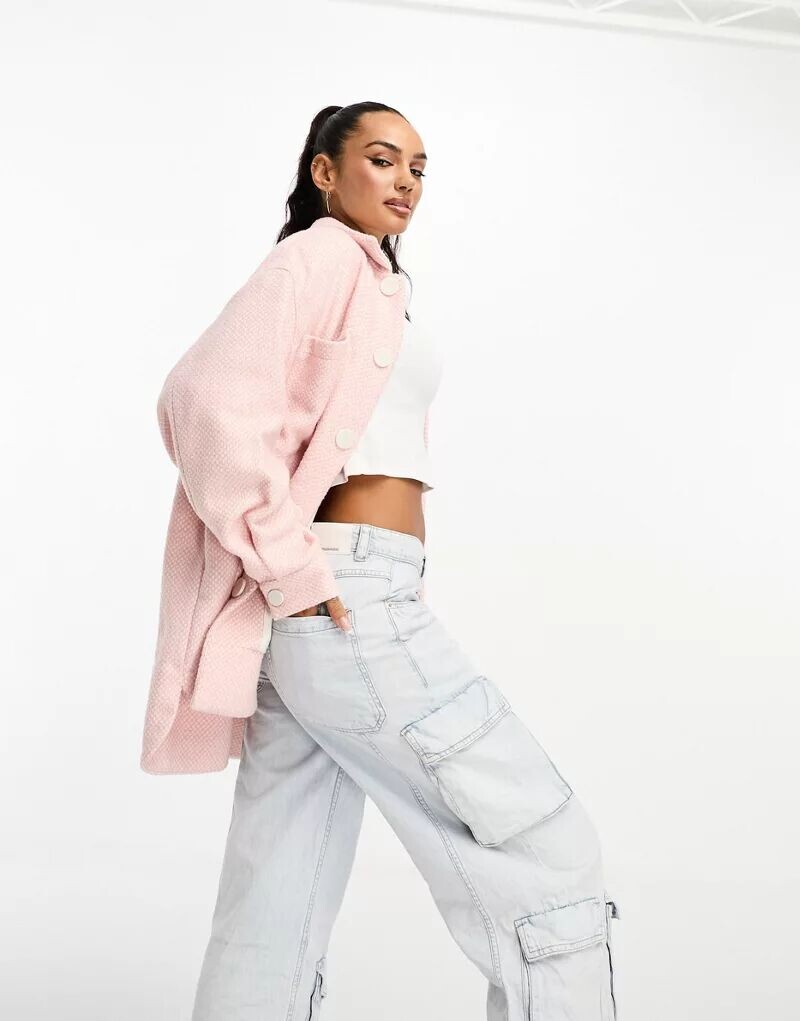 

Светло-розовая куртка-рубашка Armani Exchange, Белый
