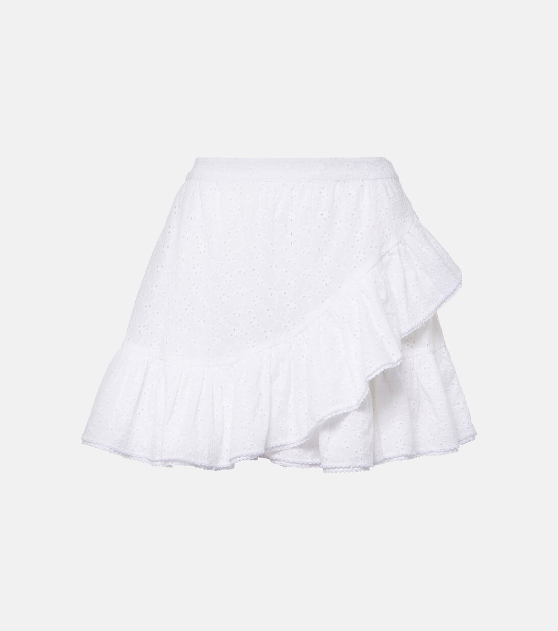 

Мини-Юбка Bova из английского хлопка с вышивкой Poupette St Barth, белый