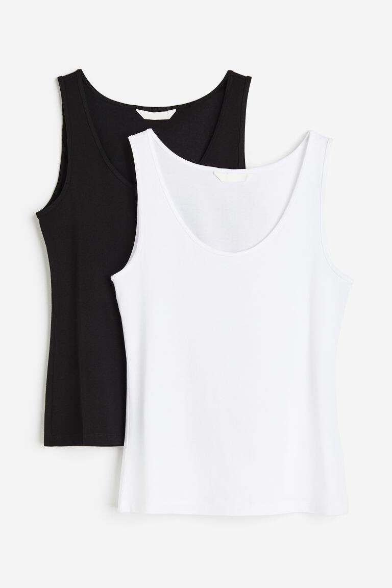 

Комплект из 2 хлопковых топов без рукавов H&M