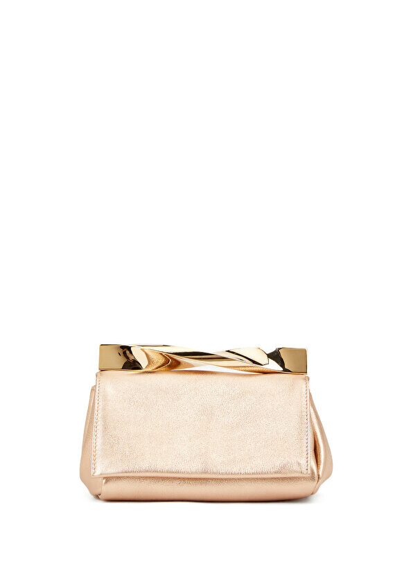 

Женская кожаная сумка mini twist gold Aquazzura