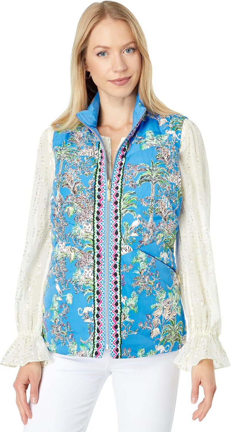 

Двусторонний жилет Deanne Lilly Pulitzer, цвет Blue Thistle Tiger Queen Engineered