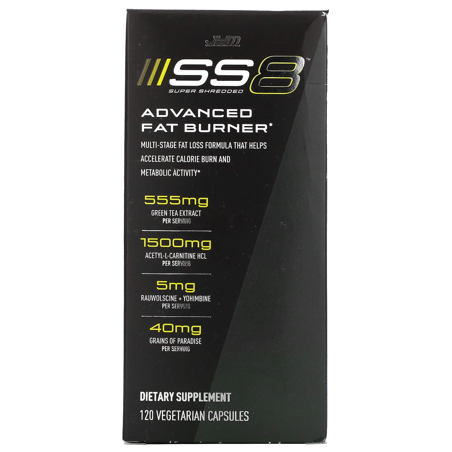 

SS8 Super Shredded, улучшенное жиросжигающее средство, 120 вегетарианских капсул, JYM Supplement Science