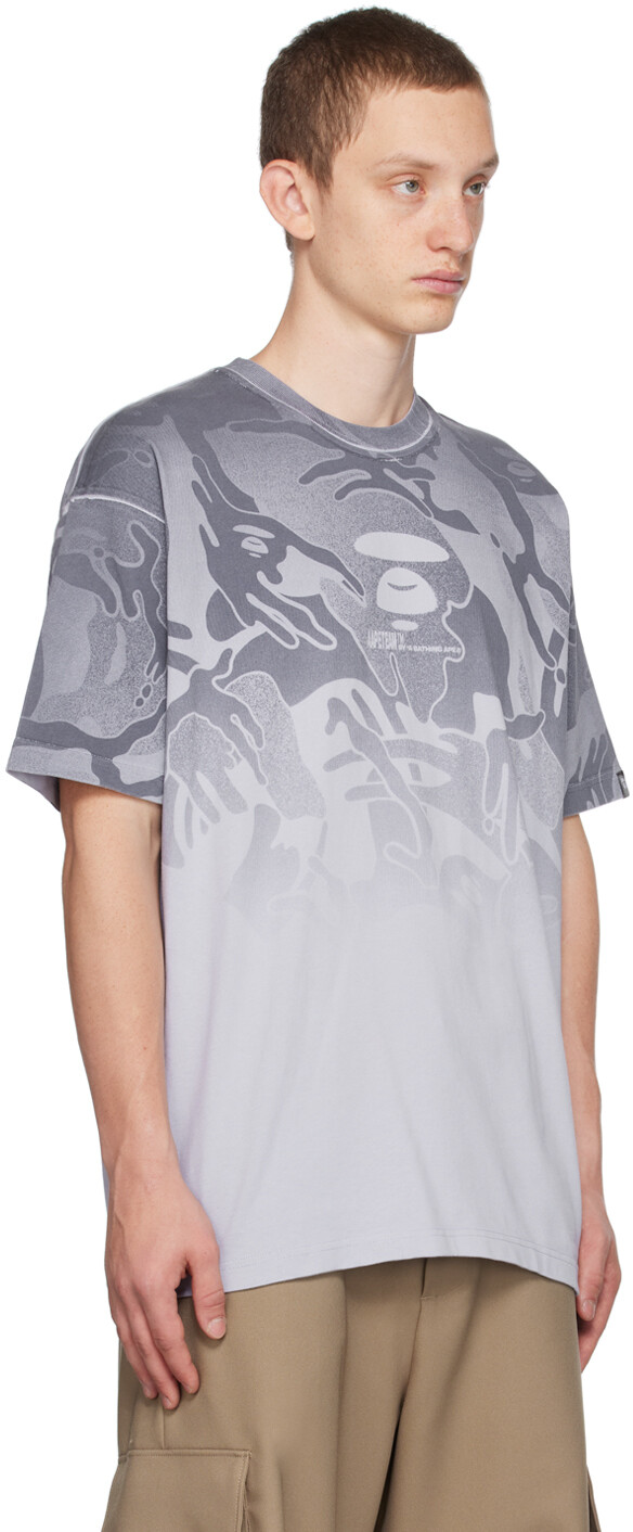 

Фиолетовая футболка с принтом AAPE by A Bathing Ape, Фиолетовый