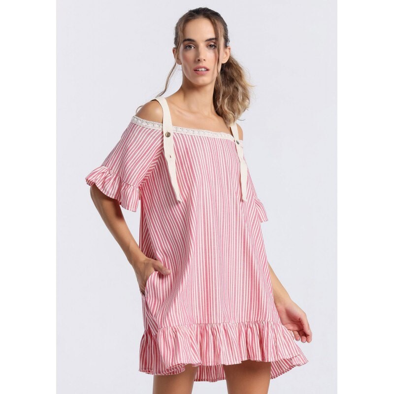 

Короткое платье Lois Jeans 132983-44755-2260 Striped Short Sleeve, фиолетовый