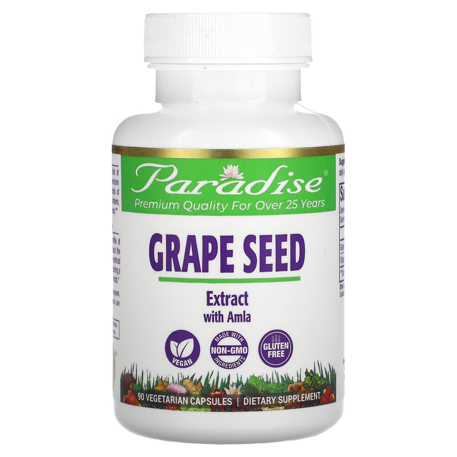 

ActiVin экстракт виноградных косточек с амлой, 90 вегетарианских капсул, Paradise Herbs