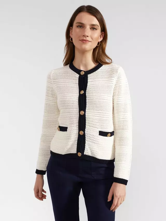 

Куртка Hobbs Nola Knitted, цвет ivory/navy