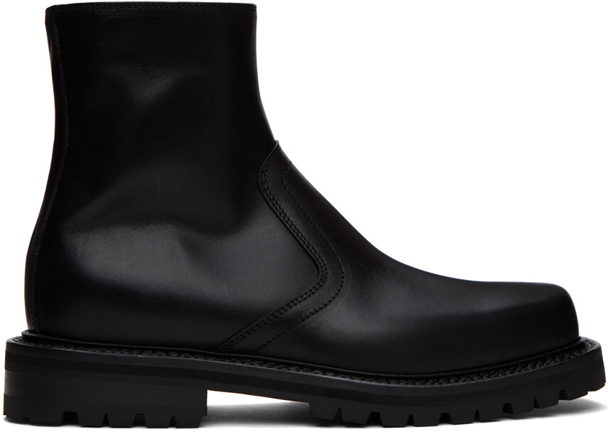 

Черные ботинки на молнии Dries Van Noten, Черный