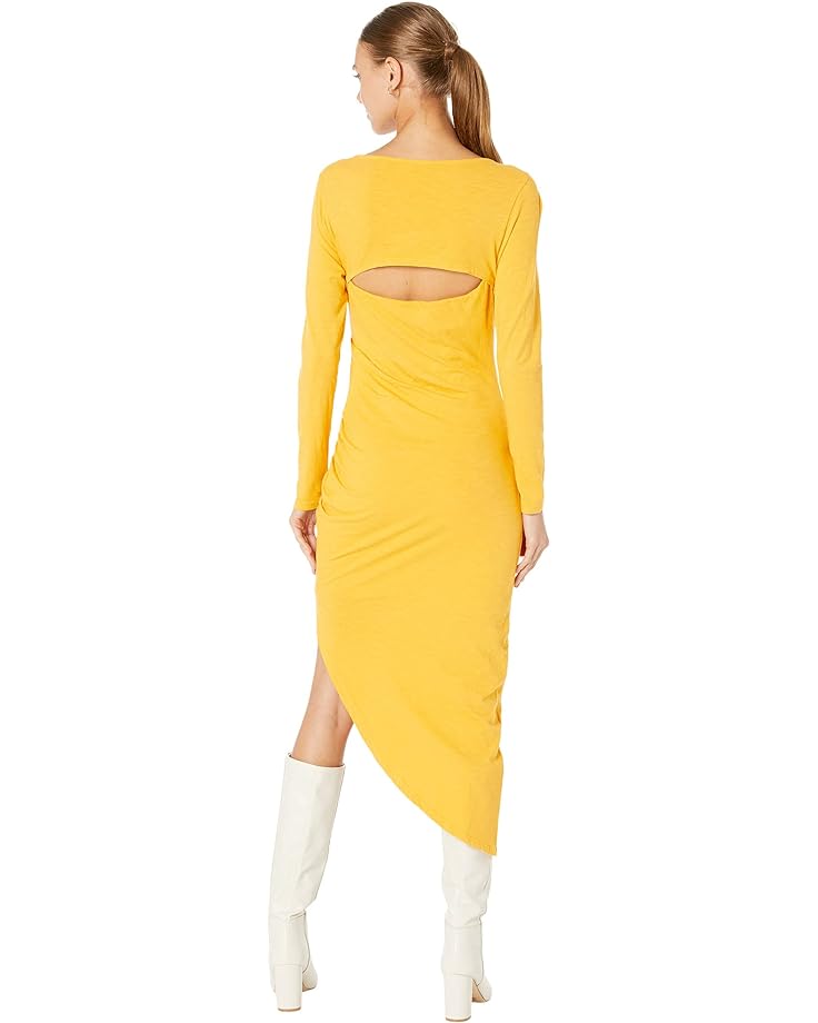 Платье SUNDRY Drape Cutout Dress, цвет Mango