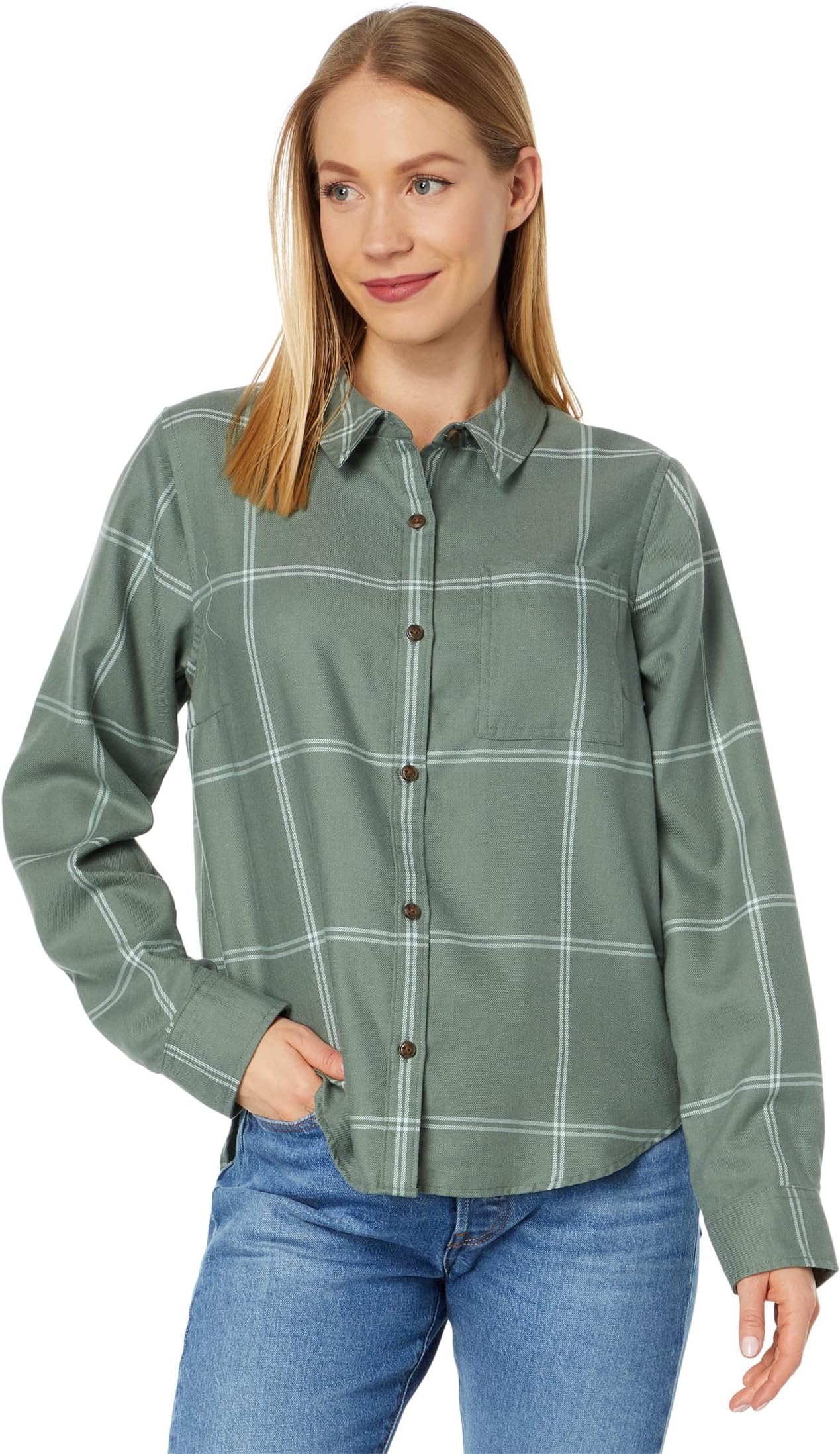 Рубашка из мягкого твила с длинными рукавами L.L.Bean, цвет Sea Green