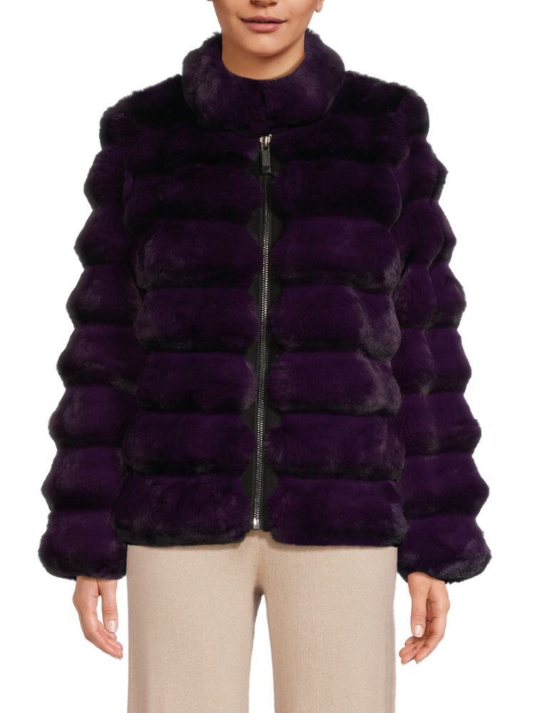 

Куртка из искусственного меха с прорезями Belle Fare, цвет Purple Ombre