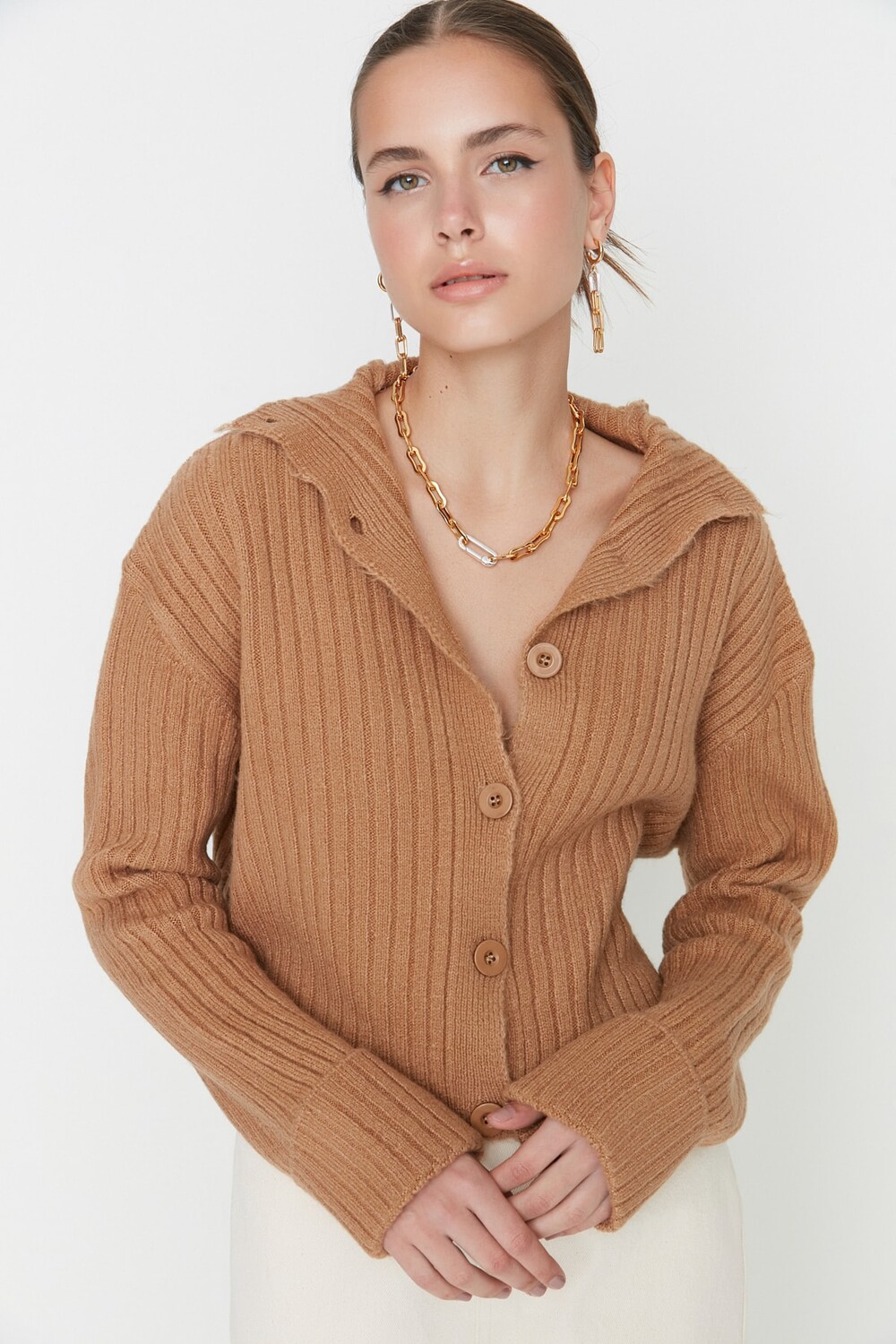 

Кардиган TRENDYOLMİLLA, кэмел
