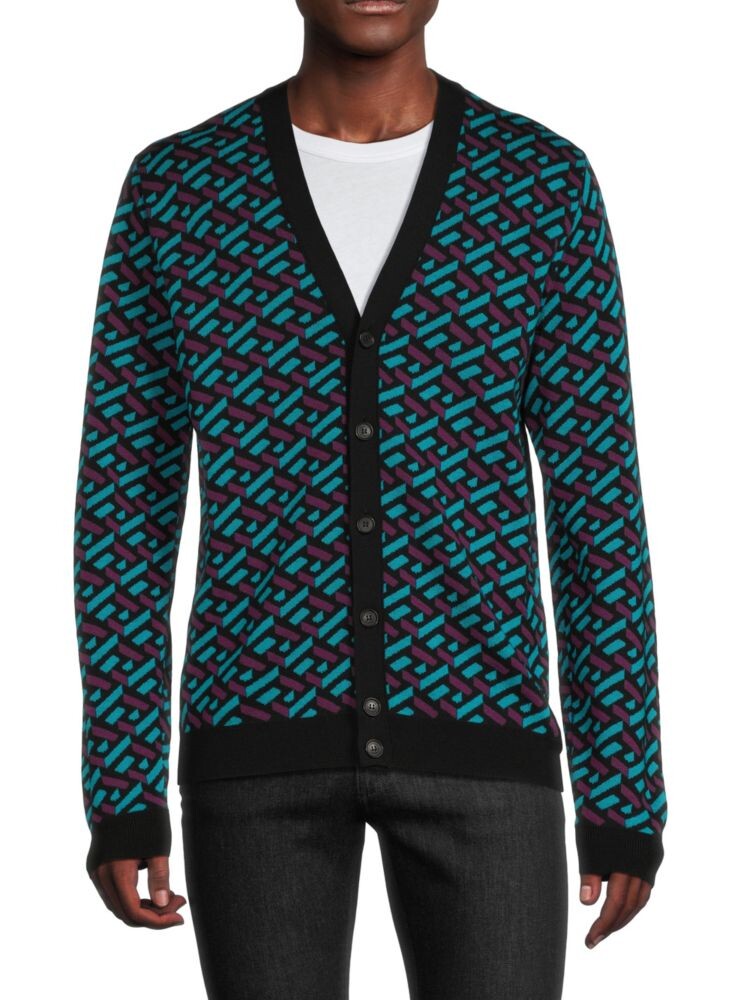 

Кардиган из смесовой шерсти La Greca Versace, цвет Teal Plum