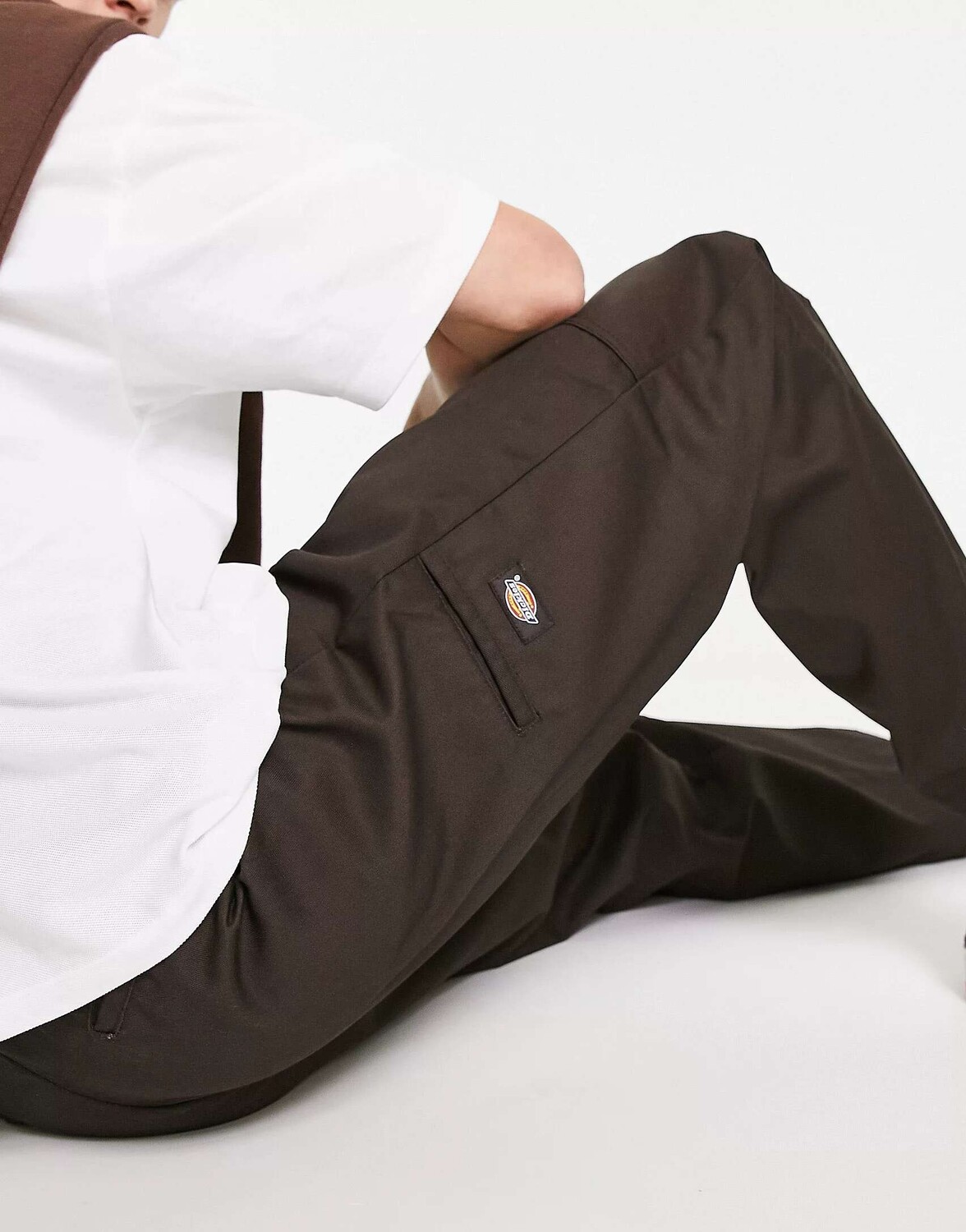 

Темно-коричневые рабочие брюки чинос с двойным коленом Dickies, Коричневый