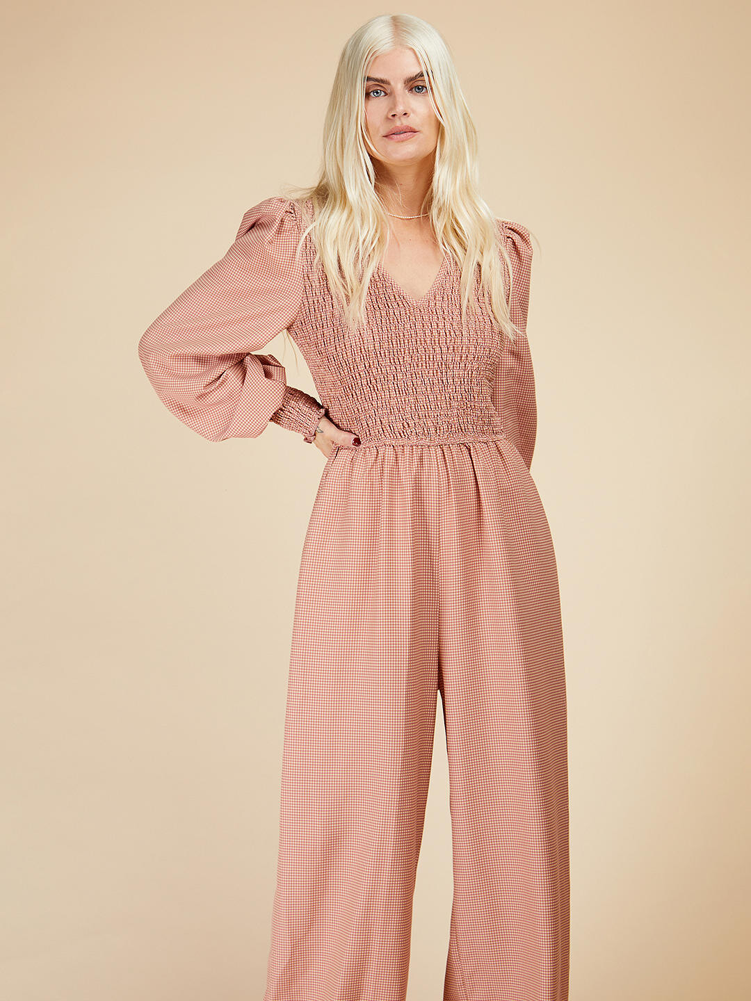 

Комбинезон Little Mistress Coral Gingham с присборками, коралловая роза