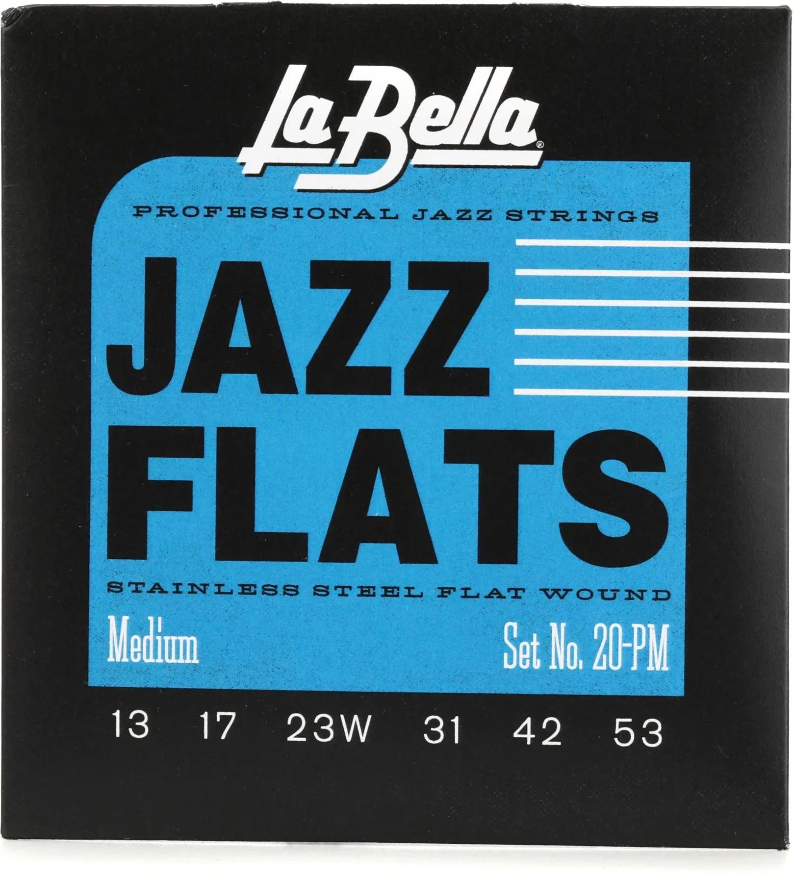 

Струны для электрогитары La Bella 20PM Jazz Flats из нержавеющей стали с плоской обмоткой — средние