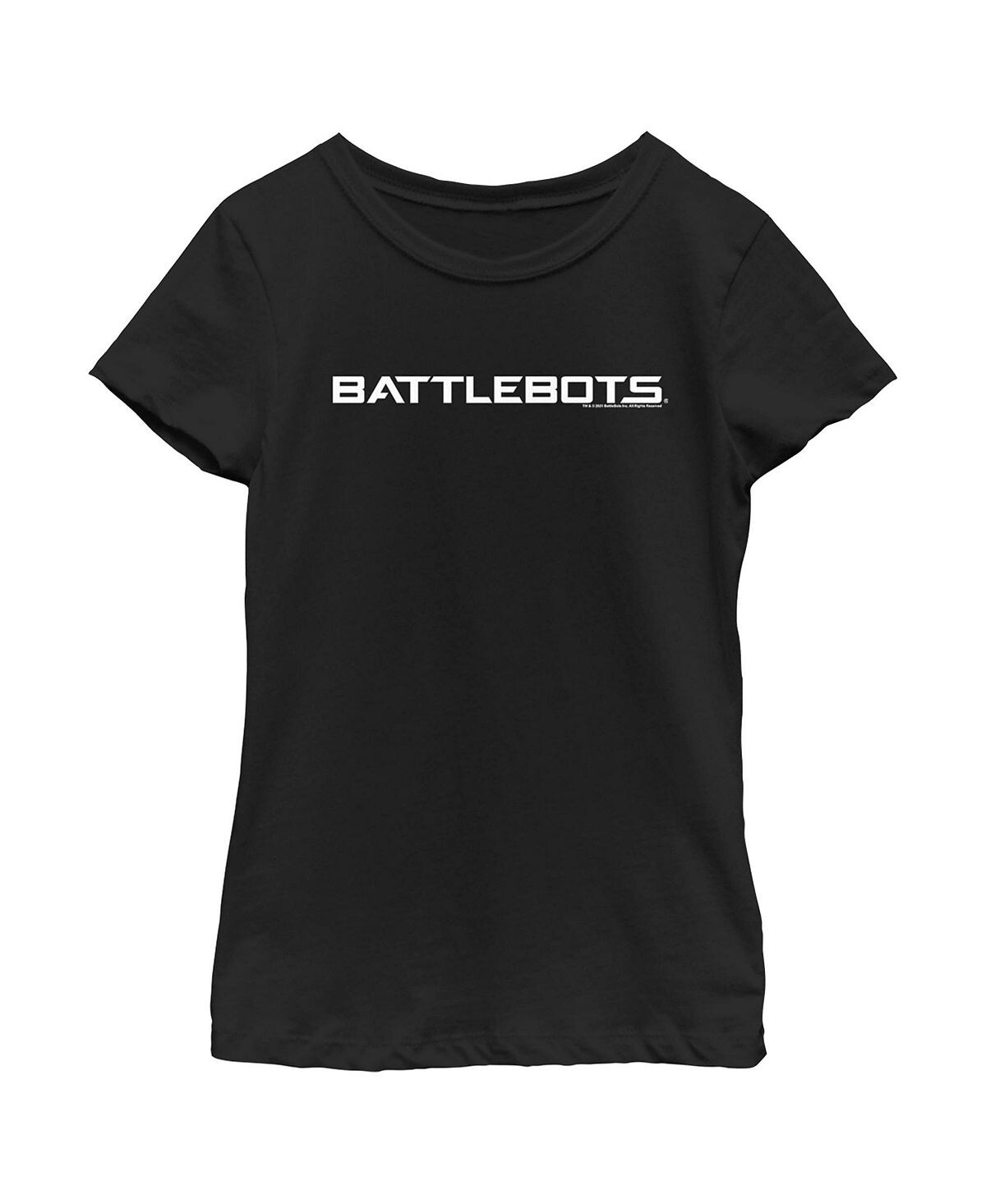 

Белая детская футболка с логотипом для девочек Battlebots
