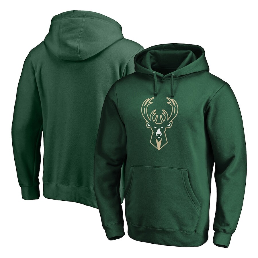 

Пуловер с капюшоном Fanatics Branded Milwaukee Bucks, зеленый