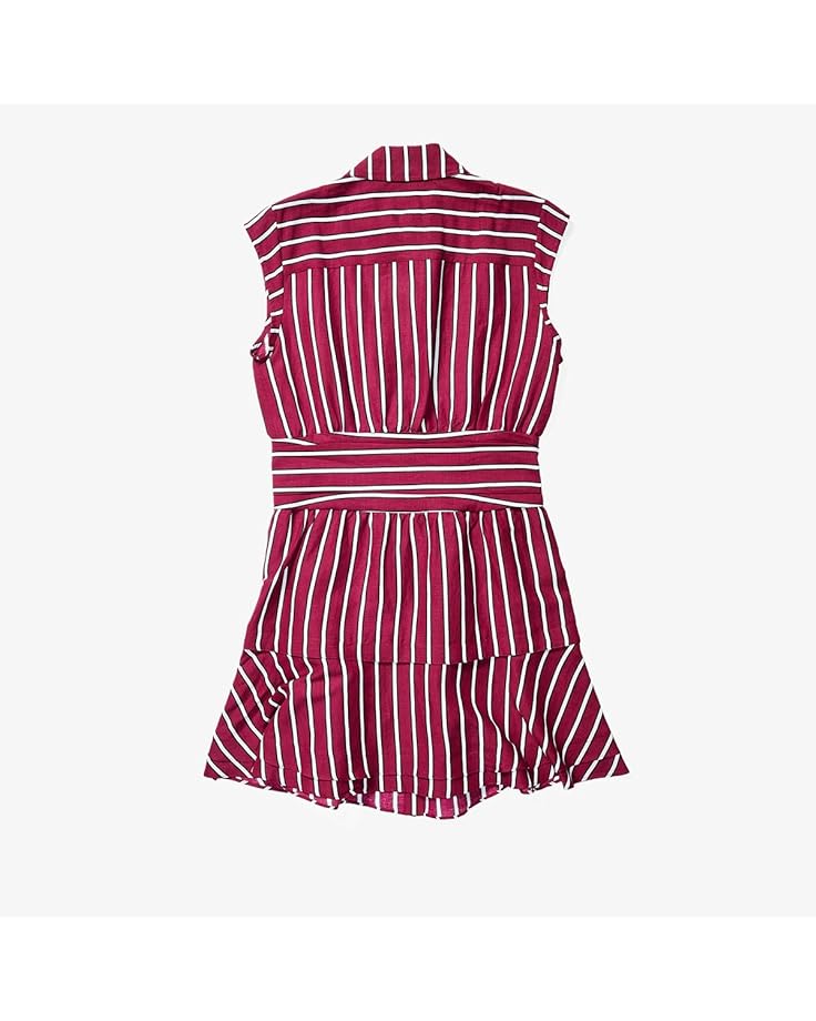 Платье Derek Lam 10 Crosby Sleeveless Shirtdress w/ Twist Waist Detail, цвет Raspberry/White