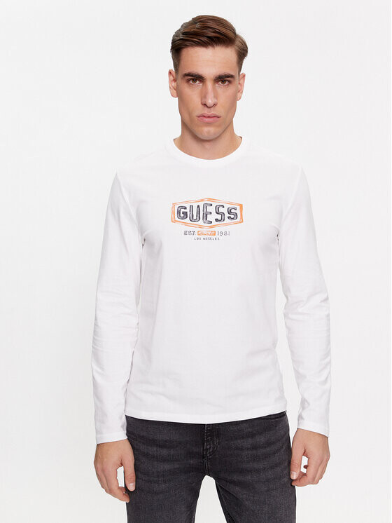 

Облегающий крой с длинными рукавами Guess, белый